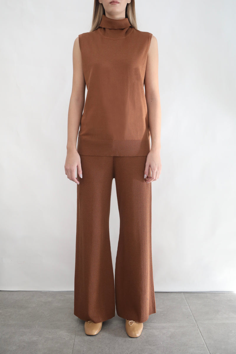 Sleeveless Knit Top - Espresso