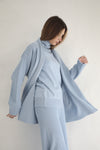 Oversized Knit Cardigan - Blue Fog