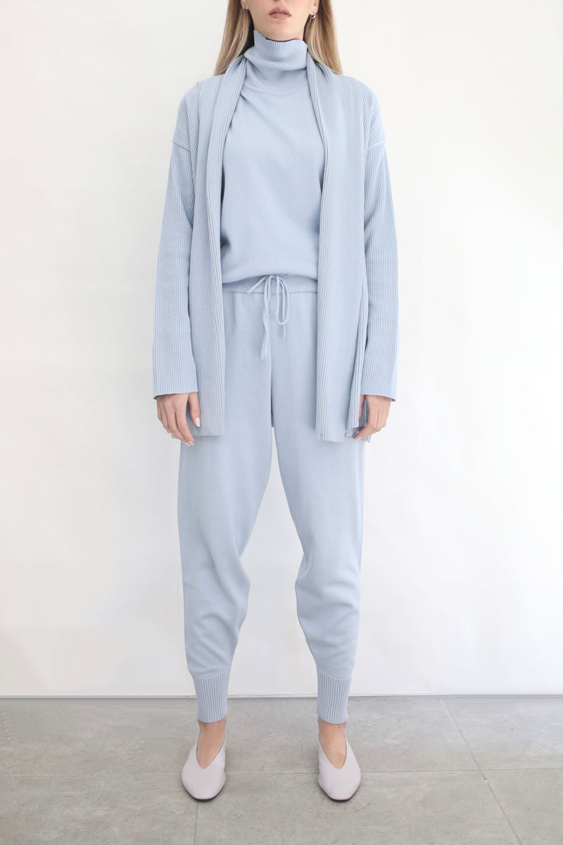 Relaxed Knit Joggers - Blue Fog