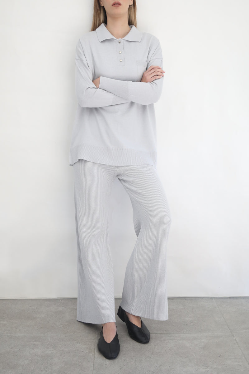 Knit Flare Sweatpants - Cloud