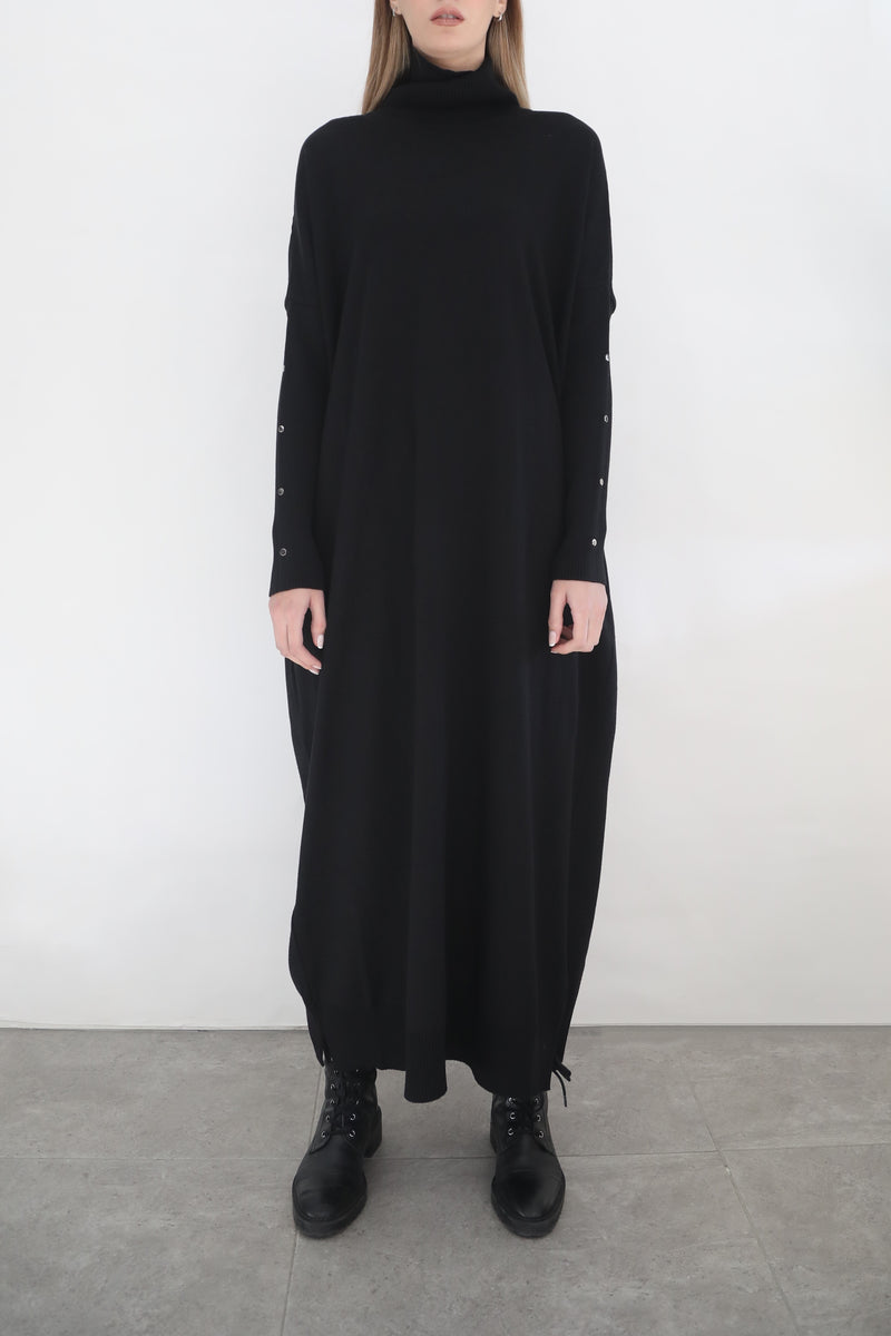 Full Length Maxi Knit Dress - Black