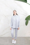 Oversized High-Neck Cotton T-shirt with Pocket