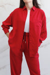 Relaxed Lyocell Coord Set - Crimson
