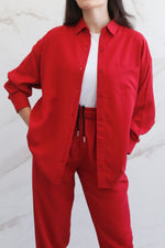 Relaxed Lyocell Coord Set - Crimson