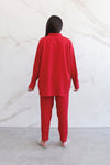 Relaxed Lyocell Coord Set - Crimson