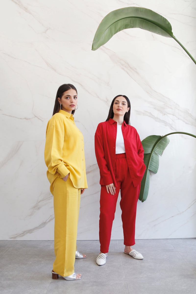 Relaxed Lyocell Coord Set - Yellow