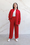 Relaxed Lyocell Coord Set - Crimson