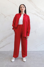 Relaxed Lyocell Coord Set - Crimson