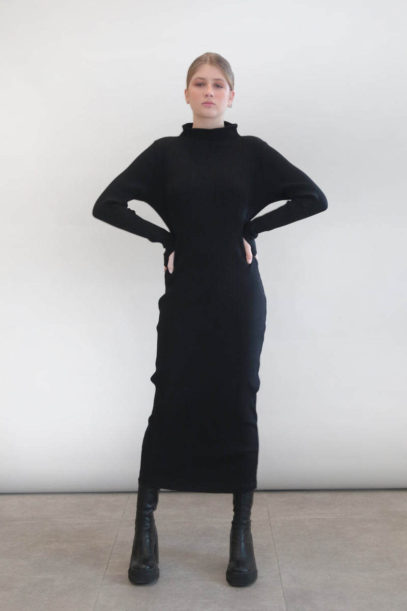 Maxi Ribbed Dress - Black RUSH & REEZ Maxi Ribbed Dress - Black RUSH & REEZ