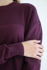 Oversized Knit Sweater - Blackberry