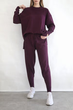Oversized Knit Sweater - Blackberry