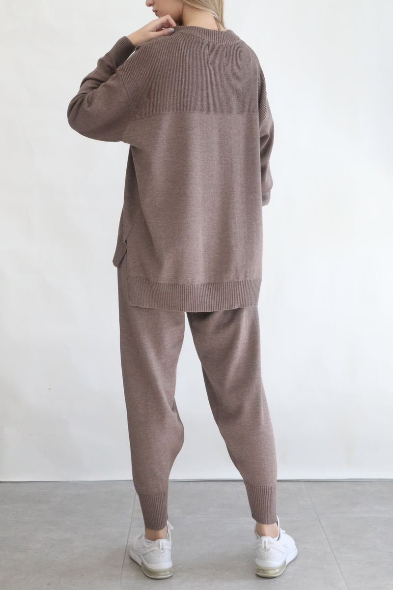 Relaxed Knit Joggers - Heather Wood