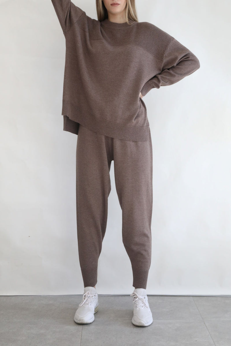 Oversized Knit Sweater - Heather Wood