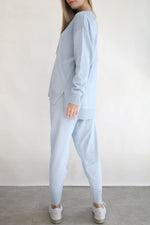 Oversized Knit Sweater - Blue Fog