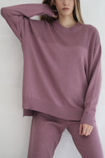 Oversized Knit Sweater - Berry Nude