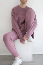 Relaxed Knit Joggers - Berry Nude