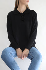 Knit Polo Shirt - Black