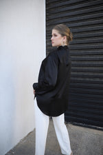 Relaxed Satin Shirt - Black