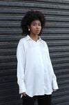 Relaxed Satin Shirt - White
