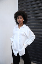 Relaxed Satin Shirt - White