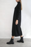 Cropped Maxi Knit Dress - Black