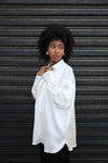 Relaxed Satin Shirt - White