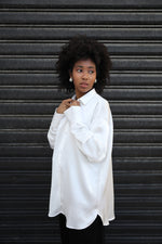 Relaxed Satin Shirt - White