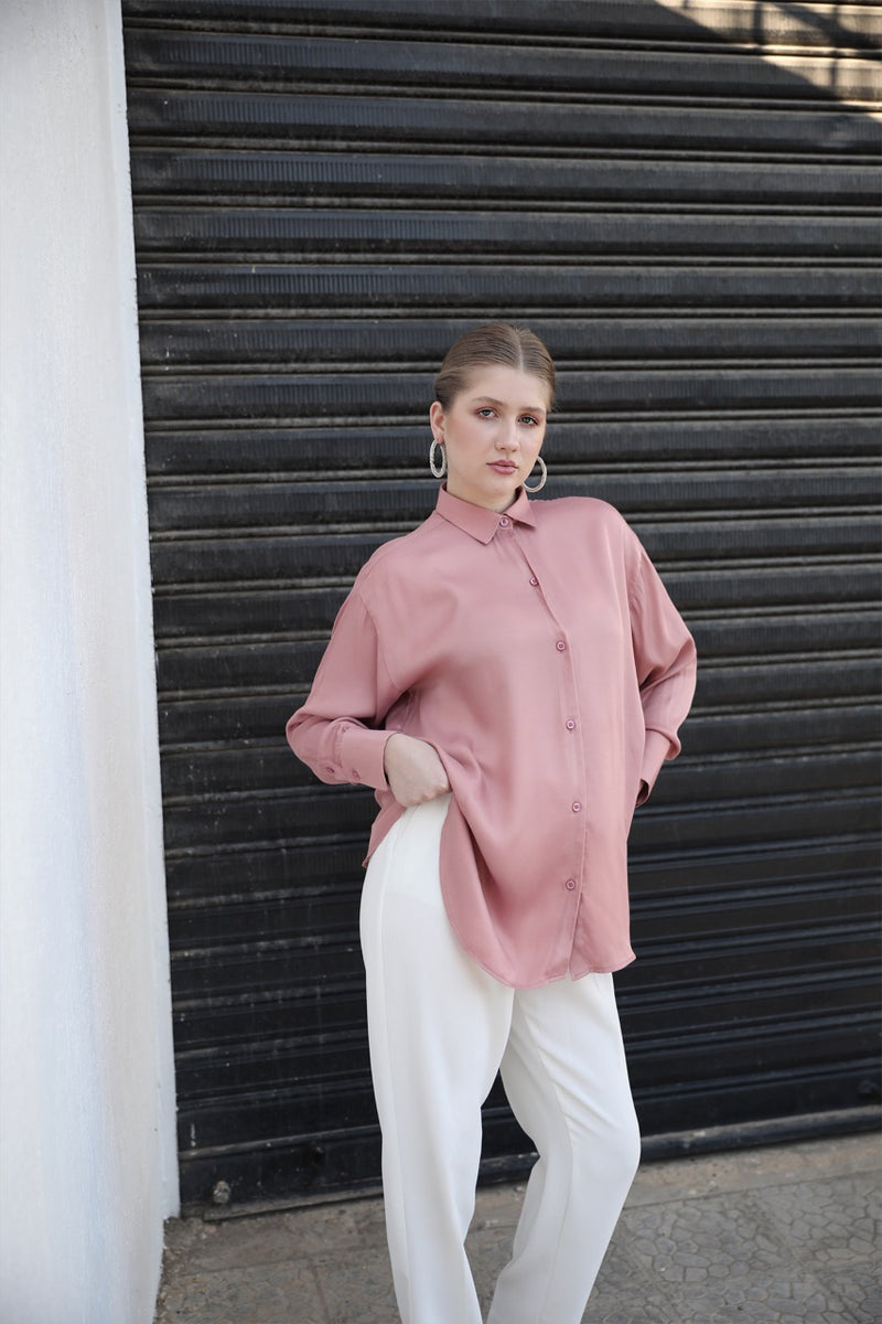 Flowy Shirt - Powder Pink