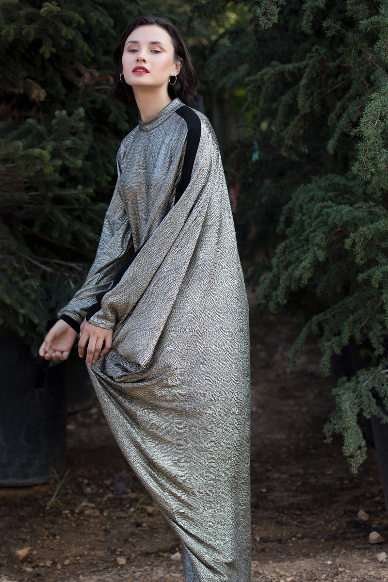 Gold Ella Asymmetric Dress