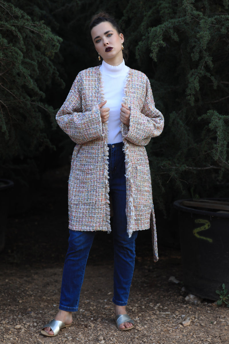 Bouclé Wrap Jacket