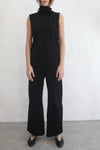Knit Flare Sweatpants - Black