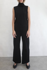 Knit Flare Sweatpants - Black