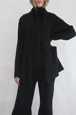 Oversized Knit Cardigan - Black