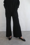 Knit Flare Sweatpants - Black