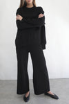 Knit Flare Sweatpants - Black