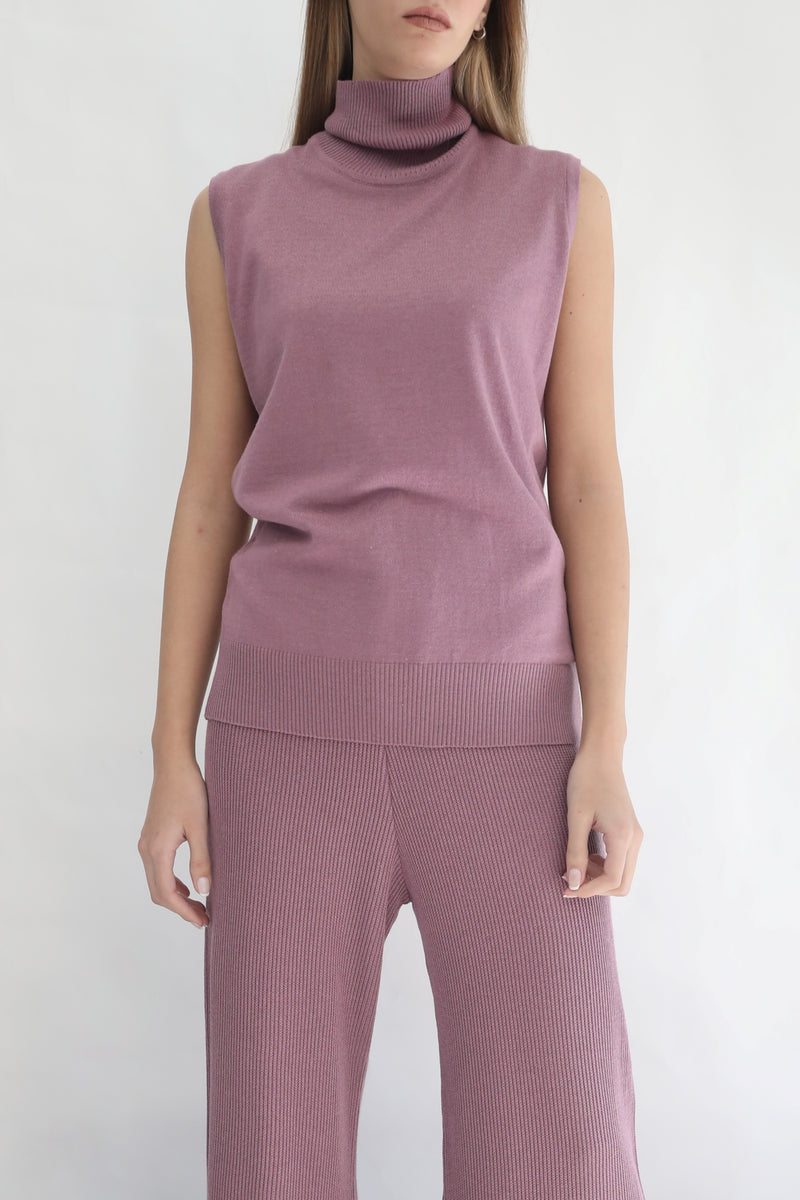 Sleeveless Knit Top - Berry Nude