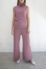 Knit Flare Sweatpants - Berry Nude