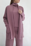 Oversized Knit Cardigan - Berry Nude