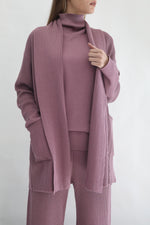 Oversized Knit Cardigan - Berry Nude