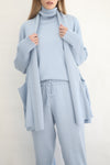 Oversized Knit Cardigan - Blue Fog