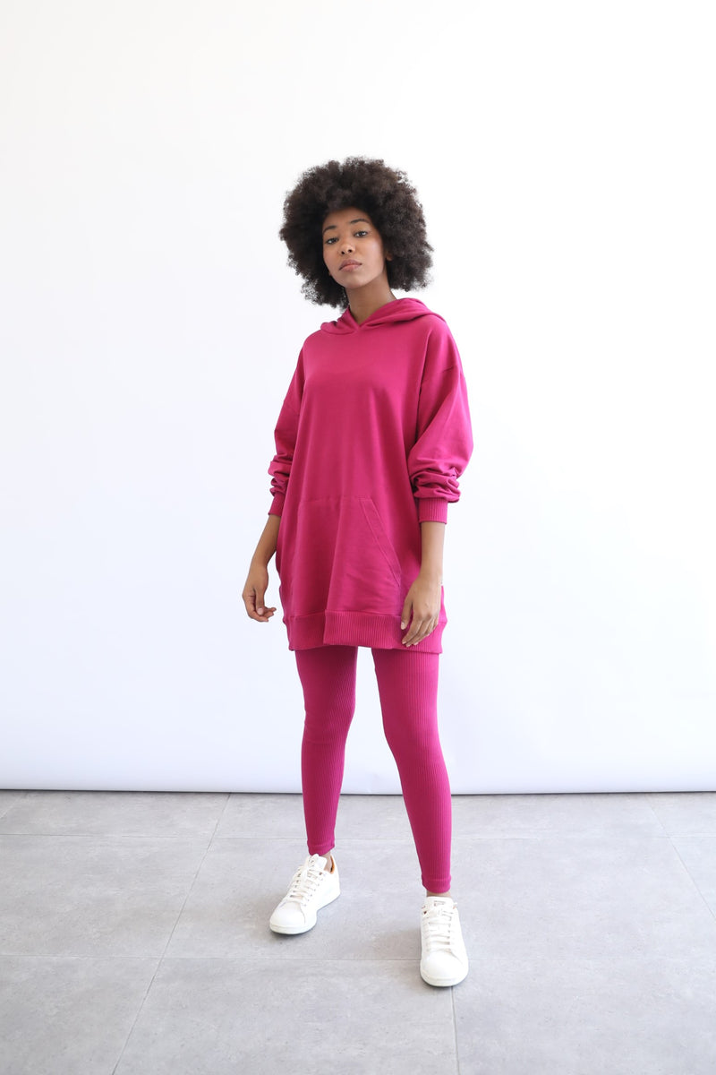 Ribbed Leggings - Sangria