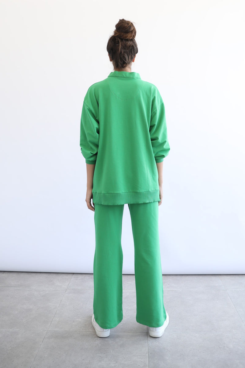 Light Zipper Sweatshirt - Forest