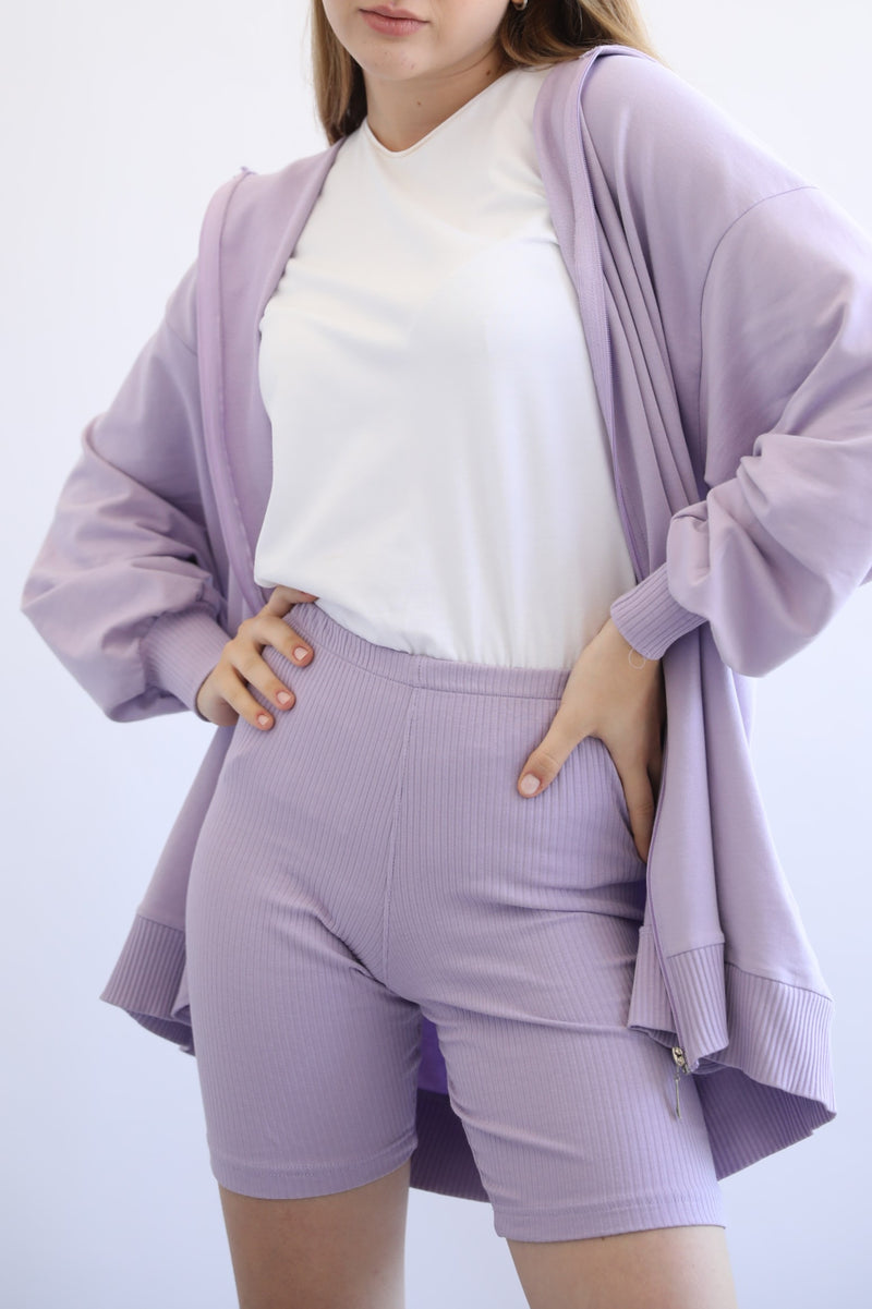 Ribbed Shorts - Lavender