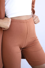 Ribbed Shorts - Espresso