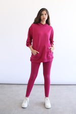 Ribbed Leggings - Sangria