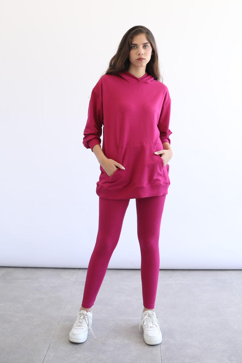Ribbed Leggings - Sangria