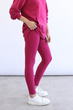 Ribbed Leggings - Sangria