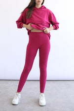 Ribbed Leggings - Sangria