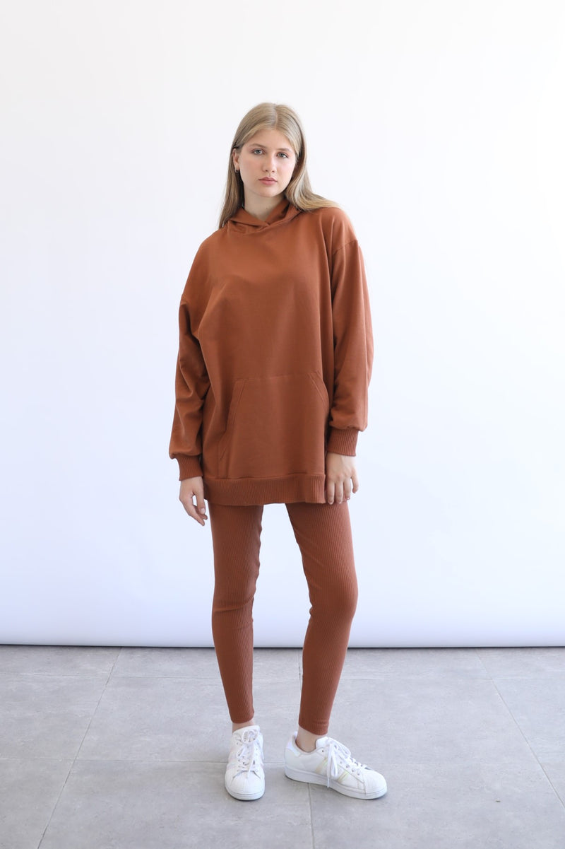 Ribbed Leggings - Espresso