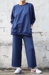 Anya Slit Sweatshirt in Indigo